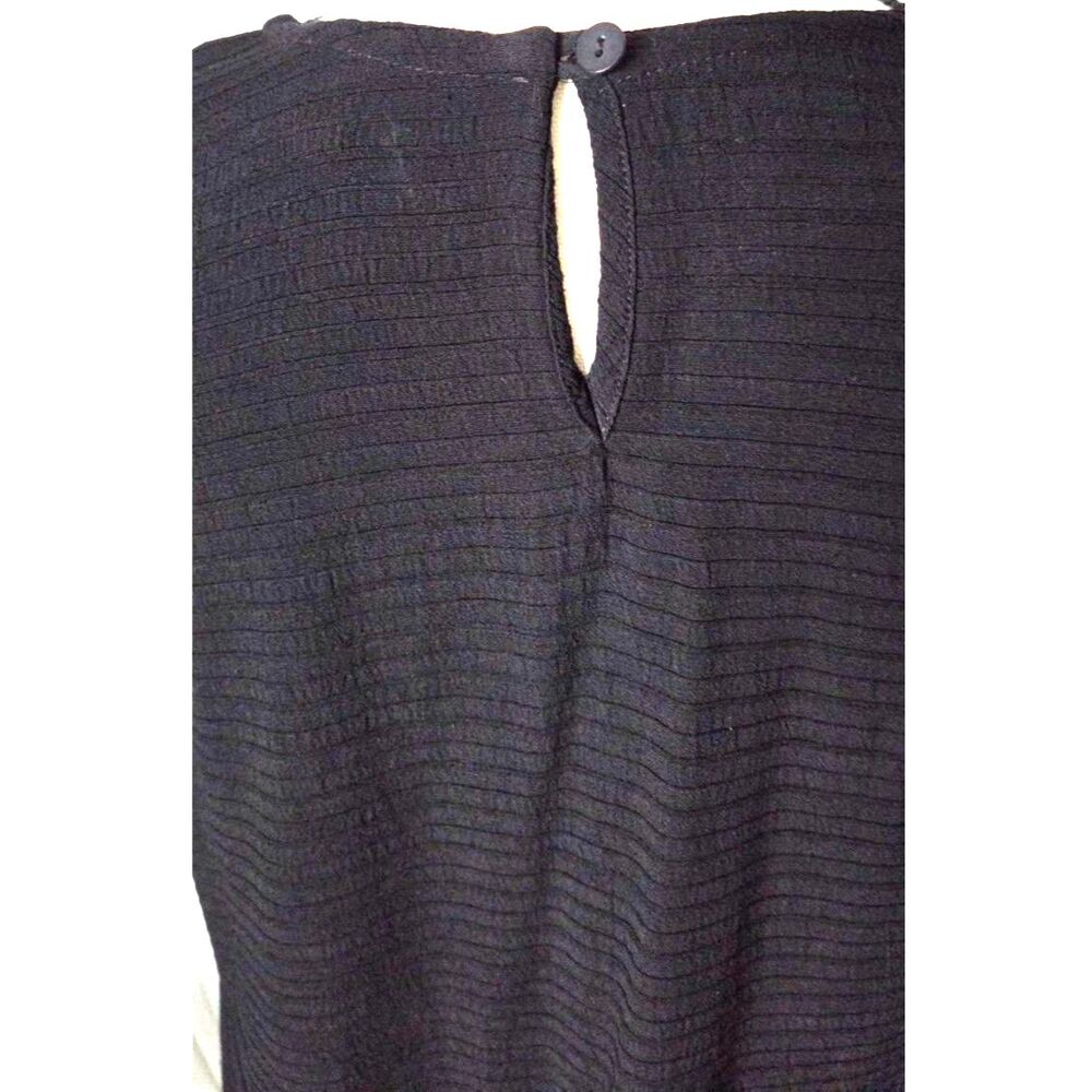 VTG Eileen Fisher Black Rayon Ribbed Maxi Dress Sleeveless Made in USA Sz L - Picture 5 of 9
